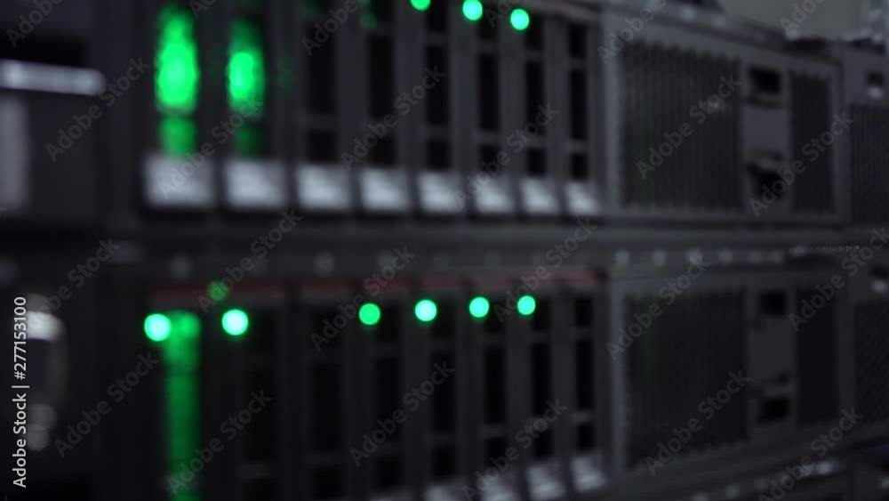 Cluster Server Data Room. HDD sata datacenter. the video contains noise and flicker Cluster Server Data Room. HDD sata datacenter. the video contains noise and flicker