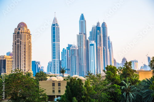 Dubai, UAE United Arabs Emirates. City of skyscrapers, Dubai marina in the sunny day 