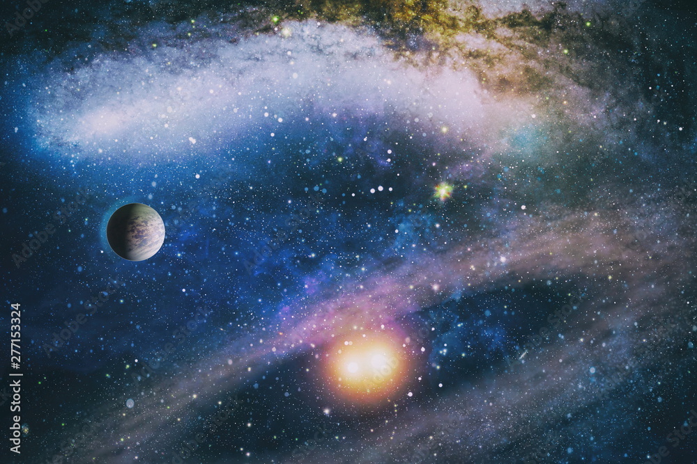 planets, stars and galaxies in outer space showing the beauty of space exploration. Elements furnished by NASA .