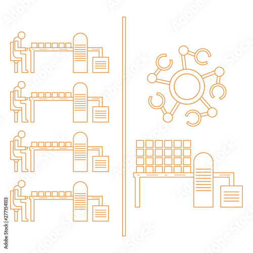 Smart automatic robotic production line.