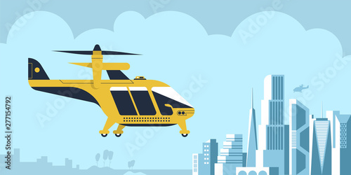 Air taxi drone Passenger quadcopter Flying vehicle
