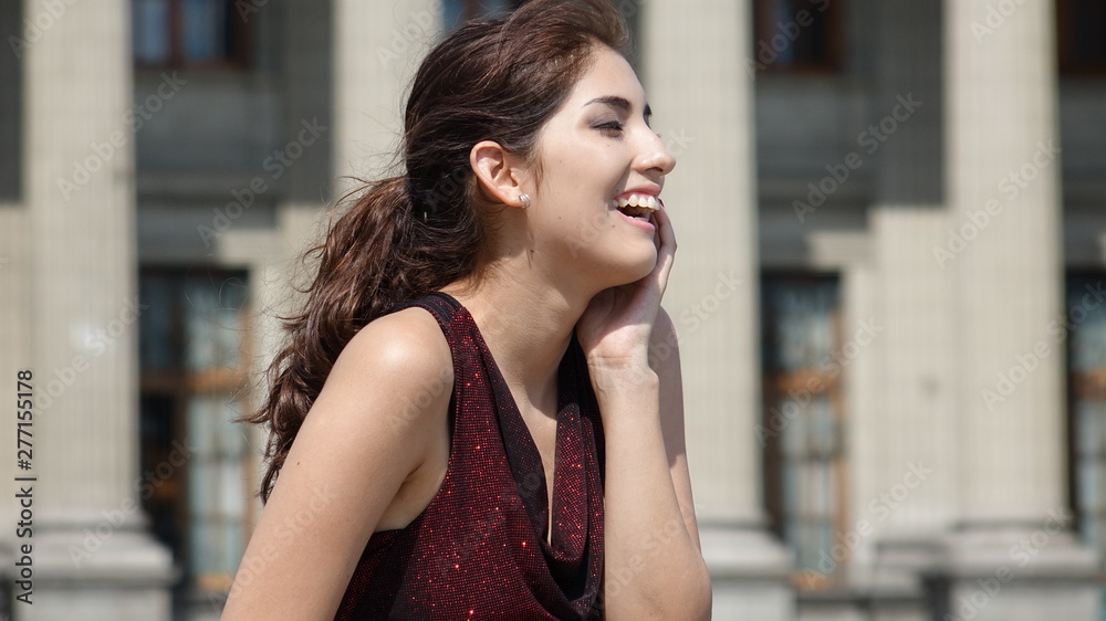 Beautiful Latina Adult Female Laughing