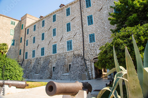 Croatia, town of Sibenik, historic architecture and old cannons © ilijaa