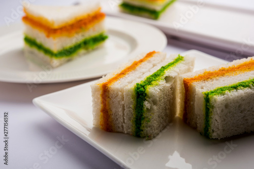Wallpaper Mural Tricolor Tiranga sandwich with orange and green chutney perfect picture for Indian republic / independence day greeting Torontodigital.ca