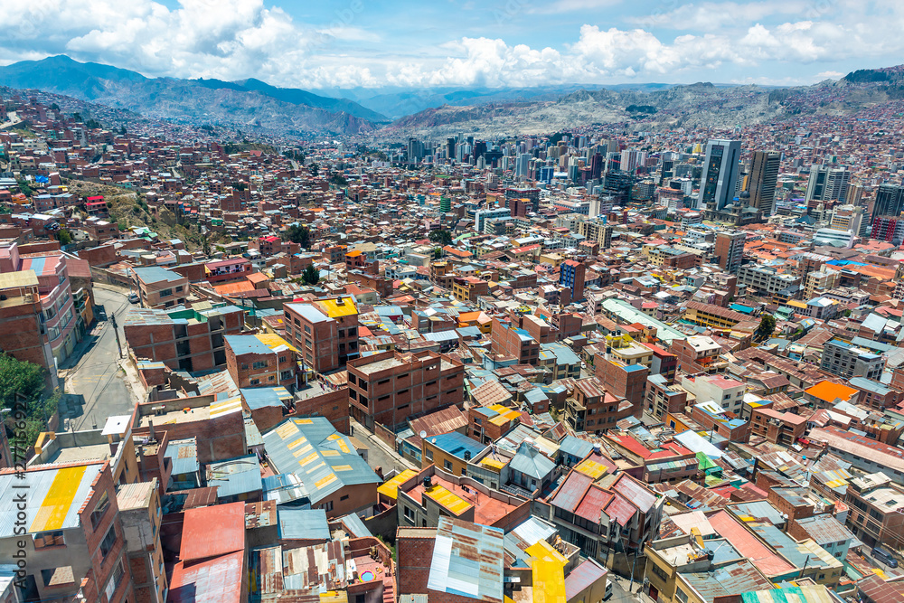 Top view of bolivian suburbs