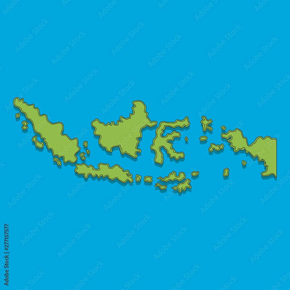 Indonesia Map Vector with blue background.