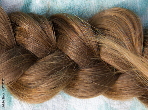 Blonde braid from female long hair