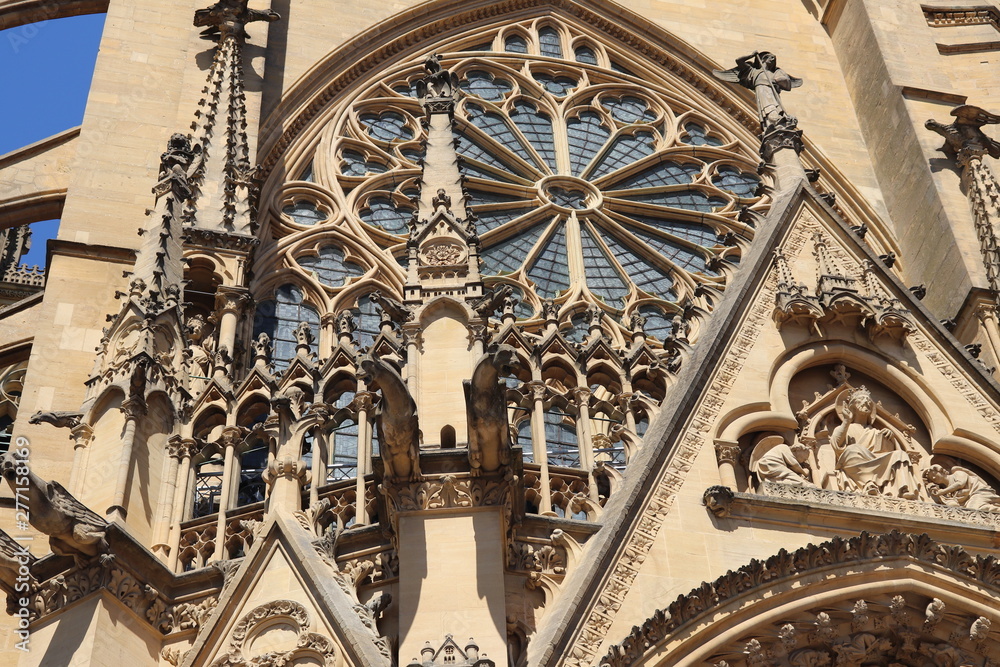 Obraz premium Ville de Metz - Cathédrale Saint Etienne construite du 13 ème au 16 ème siècle