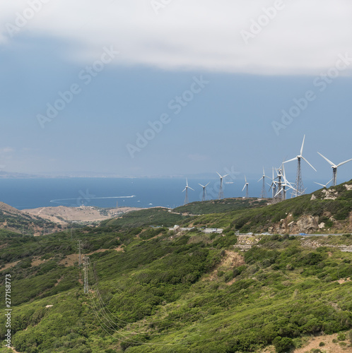 wind turbines in mountains, Andalucia, Spain