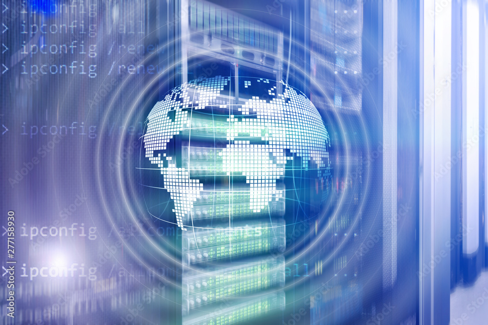 Fototapeta premium Planet Earth Hologram Globe Global communication World Wide Business concept.