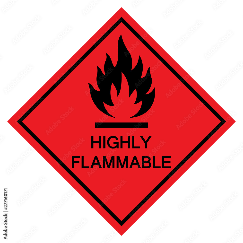 Highly Flammable Symbol Sign Isolate On White Background,Vector Illustration EPS.10 Highly Flammable Symbol Sign Isolate On White Background,Vector Illustration EPS.10