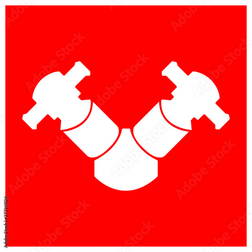 Fire Hydrant Symbol Sign Isolate On White Background,Vector Illustration EPS.10