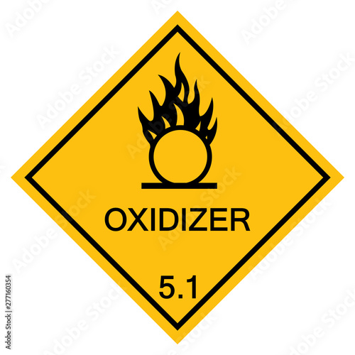 Warning Oxidizer Symbol Sign Isolate On White Background,Vector Illustration EPS.10