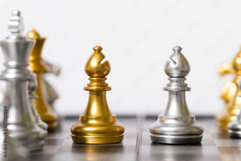 Chess and chess pieces, competition and confrontation Chess and chess pieces, competition and confrontation