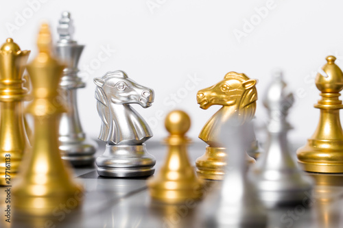 Chess and chess pieces  competition and confrontation