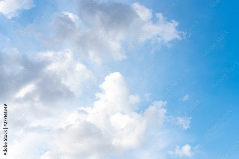 Light blue sky with clouds natural light background