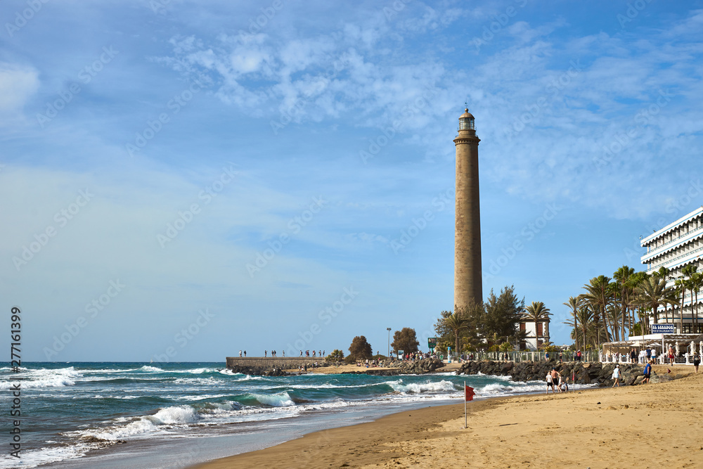 Maspalomas Beach with lighthouse Maspalomas Beach with lighthouse