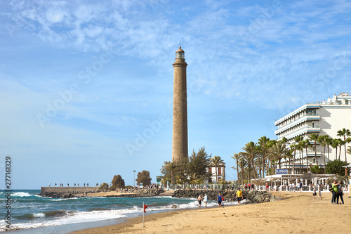 Maspalomas Beach with lighthouse "faro" in the back / Grand Canary Island © marako85