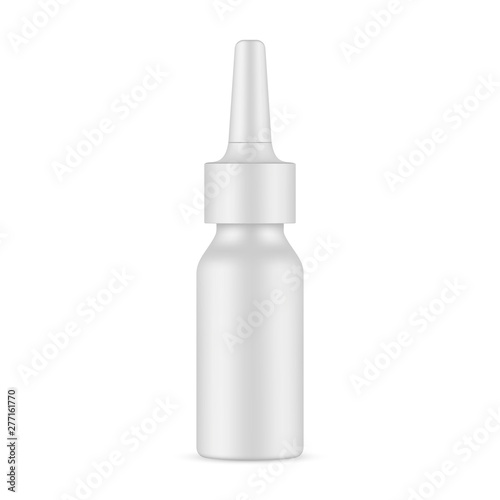 Nasal spray bottle mockup isolated on white background. Vector illustration