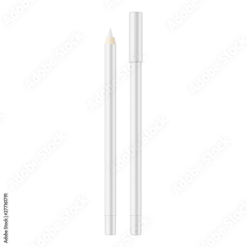 Eyeliner pencil mockup isolated on white background. Vector illustration