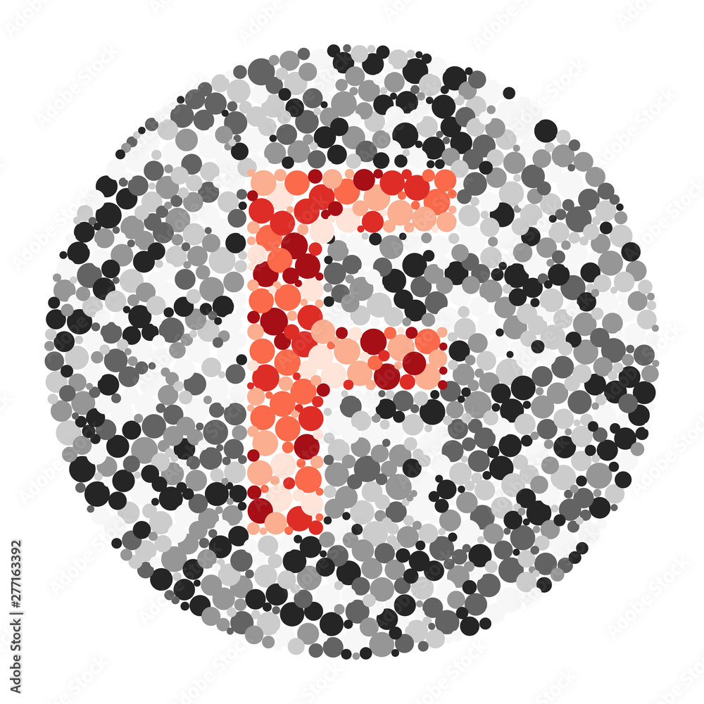 F letter color distributed circles dots illustration F letter color distributed circles dots illustration