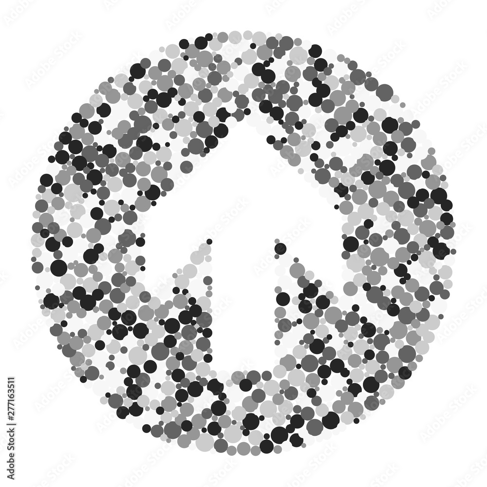 Up arrow color distributed circles dots illustration Up arrow color distributed circles dots illustration
