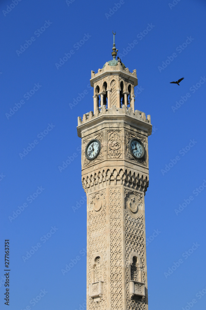 clock tower in izmir turkey