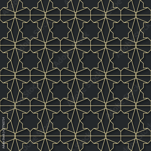 Arabic seamless ornament. Islamic geometric background. Eps 10 illustration.