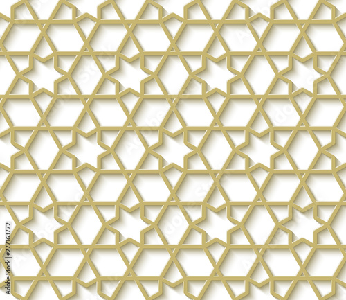 Arabic seamless ornament. Islamic geometric background. Eps 10 illustration.