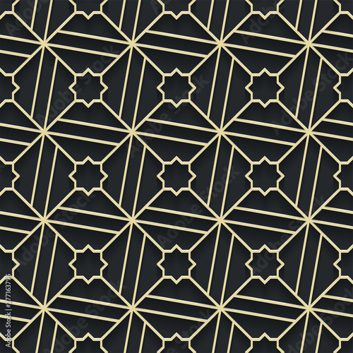 Arabic seamless ornament. Islamic geometric background. Eps 10 illustration.