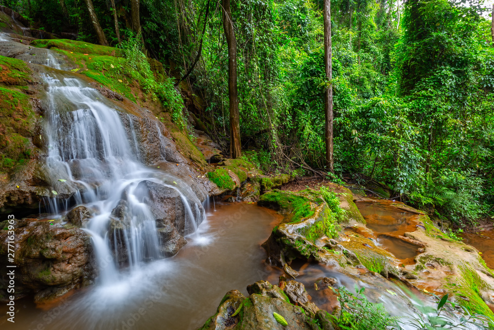 Waterfall in Tropical Rain forest ,Pa Wai Waterfall,Tak Province, Thailand Waterfall in Tropical Rain forest ,Pa Wai Waterfall,Tak Province, Thailand