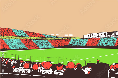 Illustration of arena crowd at sports event