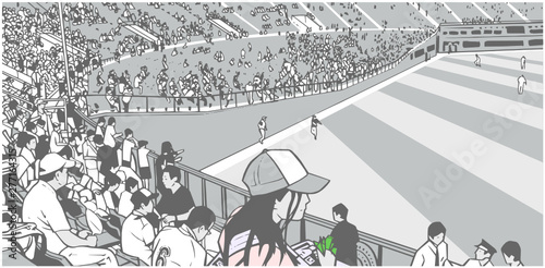 Illustration of arena crowd at sports event