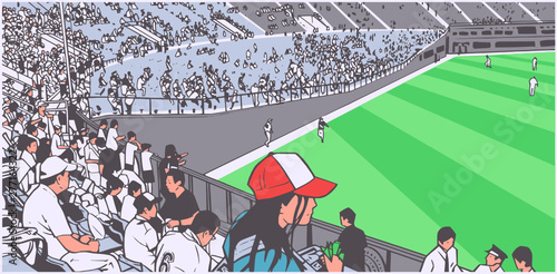 Illustration of arena crowd at sports event