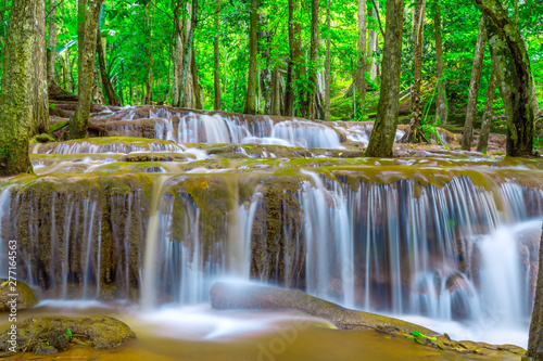 Waterfall in Tropical Rain forest  Pa Wai Waterfall Tak Province  Thailand