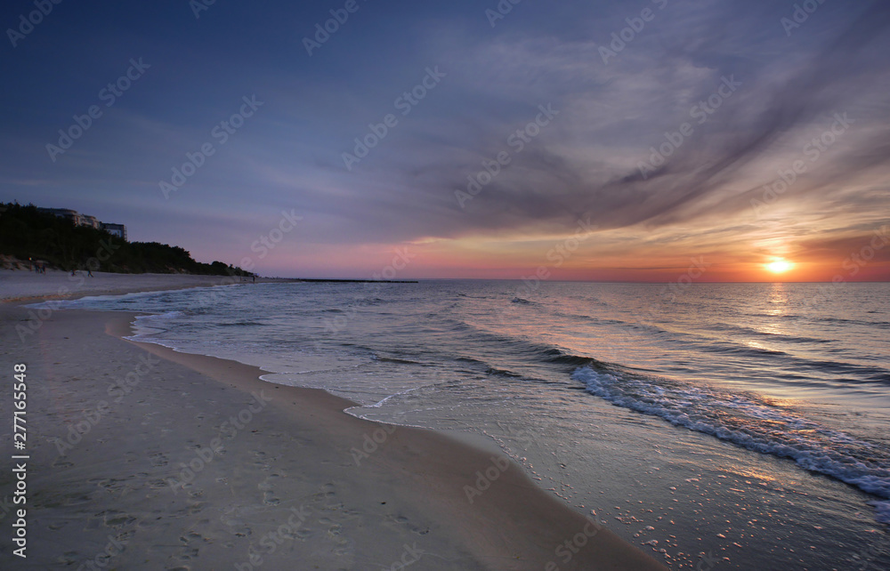 Morze zachód słońca - Dziwnówek Dziwnowo Klif