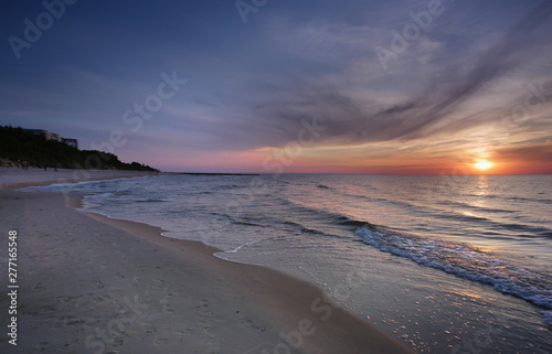 Morze zachód słońca - Dziwnówek Dziwnowo Klif