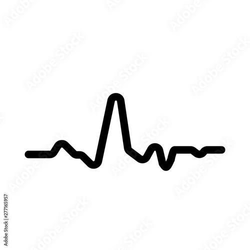 Electrocardiogram ECG heartbeat rhythm line graph icon. EKG vector illustration.