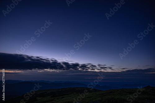 Horizon in the Carpathian mountains at sunrise © onyx124