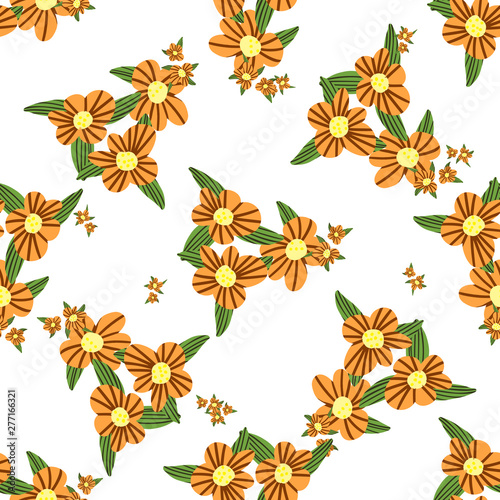 Flower geometric pattern.Yellow abstract geometric flower. Simple colorful surface design