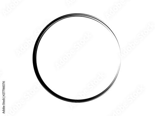 Grunge circle made of black paint.Grunge marking element made of black ink.
