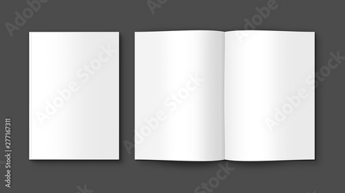 Book, Brochure, Magazine, Catalog empty Mock Up isolated on Gray background. 3D illustrating