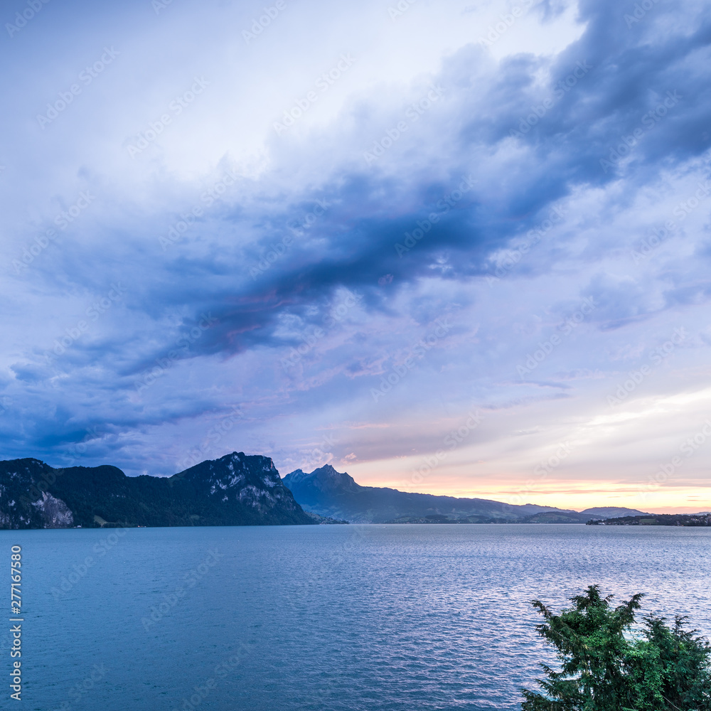 Storm clouds over Lake Lucerne. Storm clouds over Lake Lucerne.