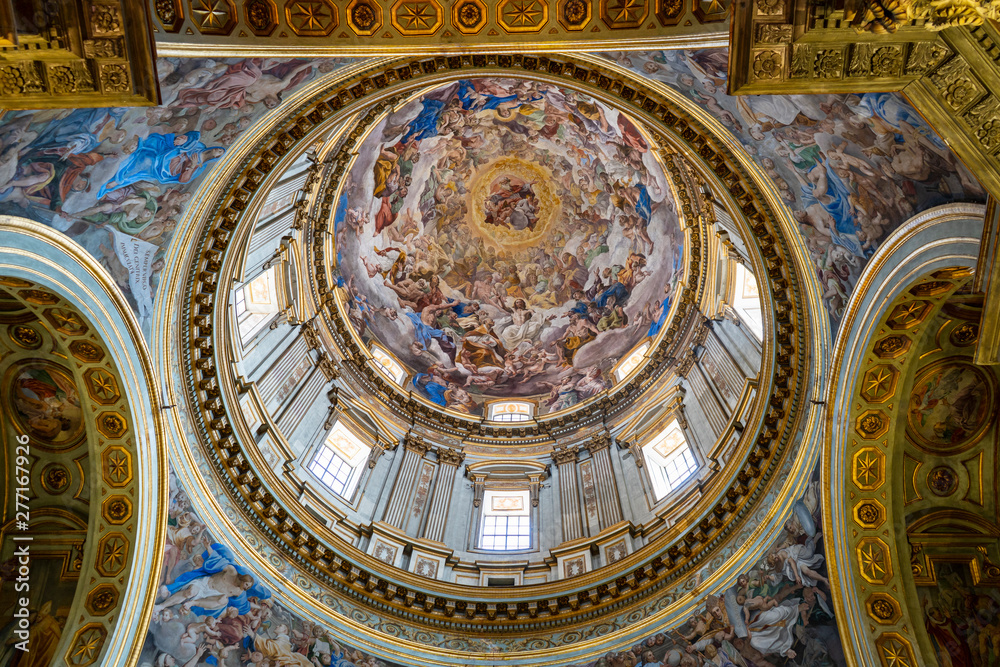 Frescos in the Duomo in Naples Italy