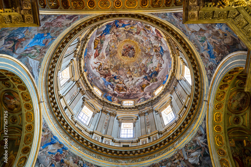 Frescos in the Duomo in Naples Italy