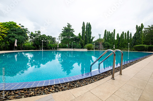 Outdoor Big Beautiful Swimming Pool in the Park