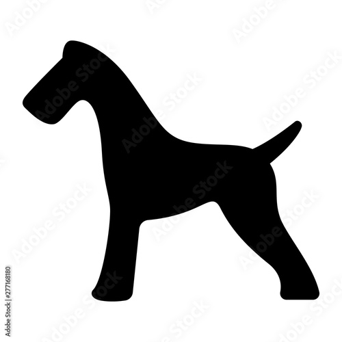 Flat abstract vector dog illustration. Textile applique template. Cut out laser pattern. Fashion decor design.