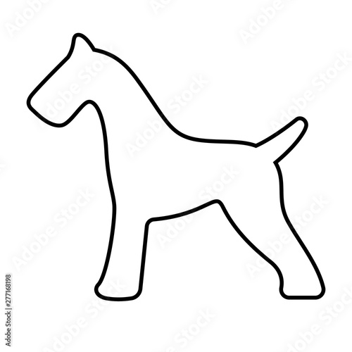 Flat abstract vector dog illustration. Textile applique template. Cut out laser pattern. Fashion decor design.