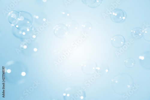 blue soap bubbles background.