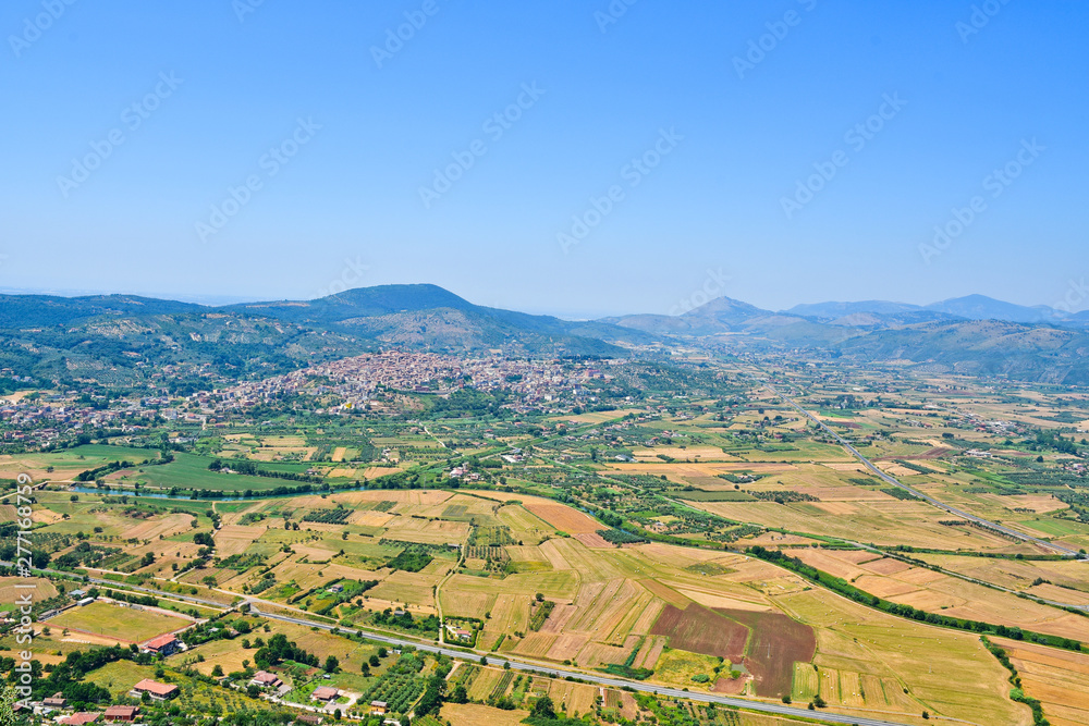 View of the historic town of Priverno, in the Lazio region .